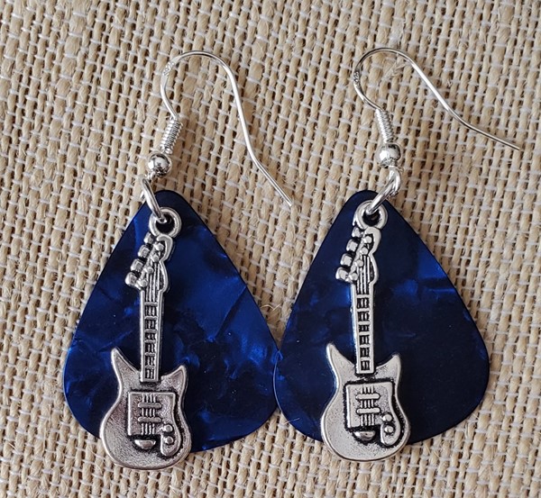Picture of Electric Blue Guitar Earrings