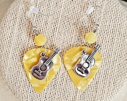 Picture of Mellow Yellow Acoustic Guitar Earrings