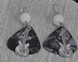 Picture of Black and White Frosted Acoustic Guitar Pick Earrings