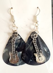 Picture of Shades of Grey Electric Guitar Earrings