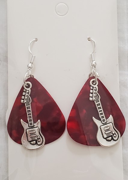 Picture of Electric Red Guitar Earrings