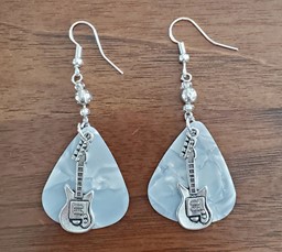 Picture of Frost White Electric Guitar Earrings