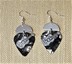 Picture of Marbled Black and Grey Guitar Pick Earrings with Silver Accents