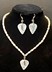 Picture of Frosted White Guitar Pick Earrings with Angel Wing Charms