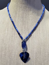 Picture of Blue Beads and Angel Wing necklace