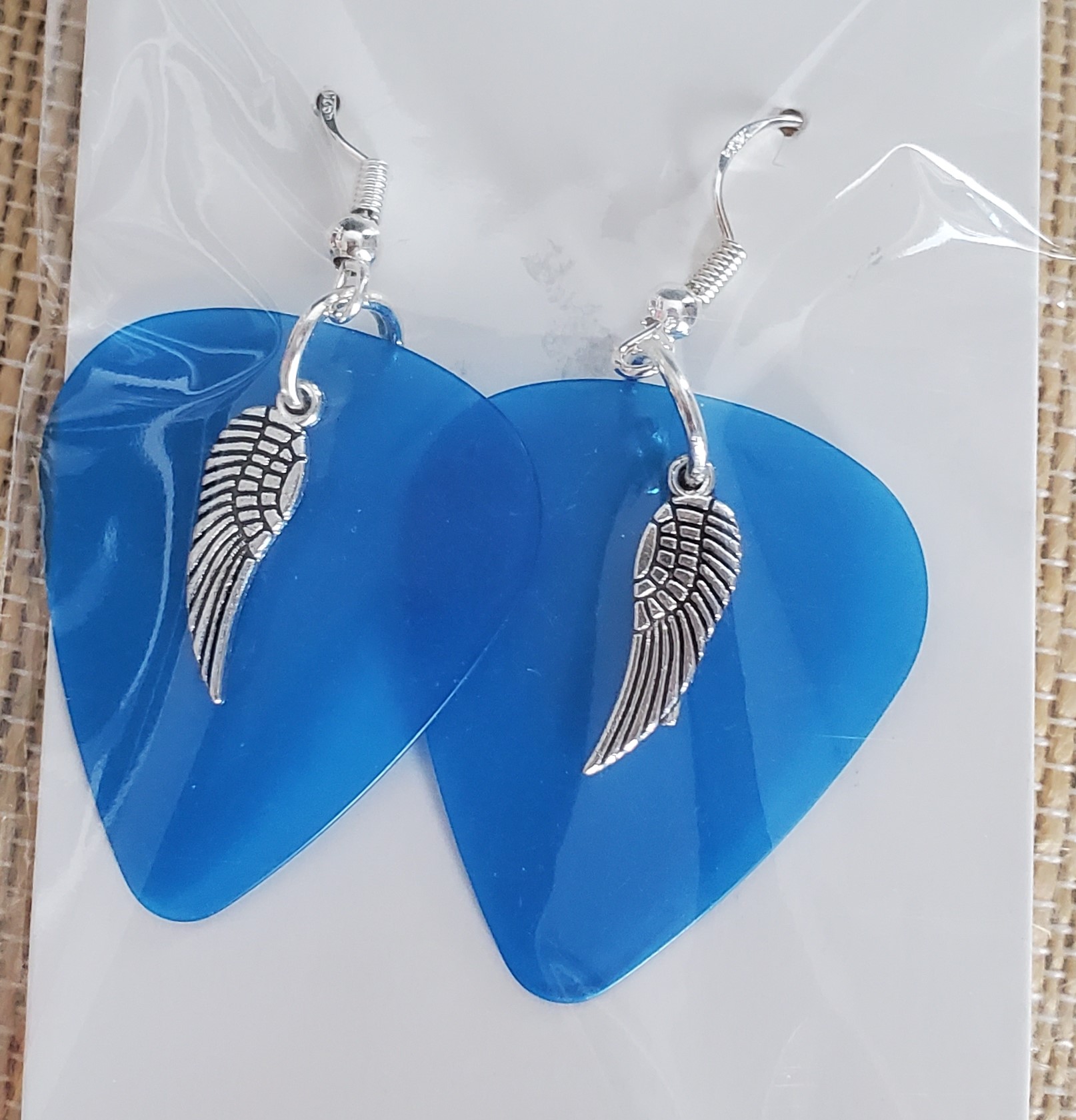 Blue Angel Faux Leather Earrings