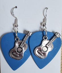 Picture of Powder Blue Guitar Earrings